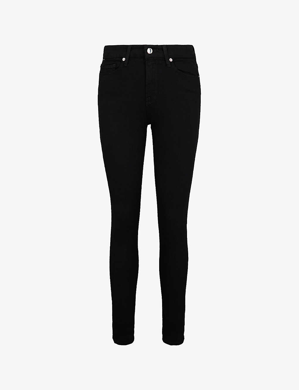 Shop Good American Women's Black001 Good Legs Crop Skinny High-rise Jeans