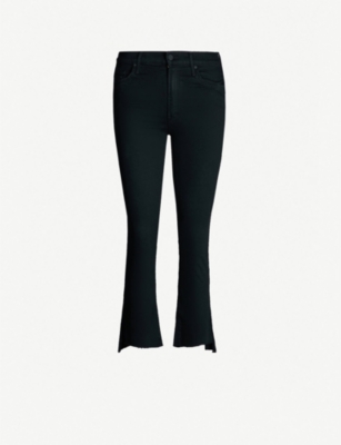 MOTHER: The Insider striped straight high-rise jeans