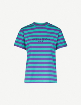 guess striped with logo