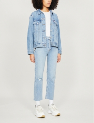 RE/DONE Stove Pipe cropped straight high-rise jeans