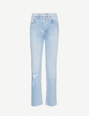 RE/DONE Stove Pipe cropped straight high-rise jeans