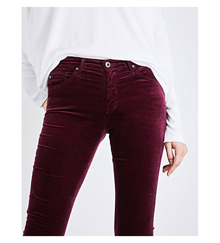 AG Jodi Slim-Fit Flared Velvet Jeans in Wne | ModeSens