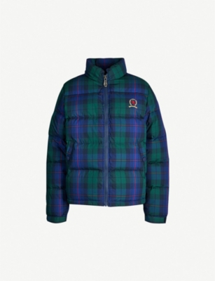 tommy jeans check padded coat