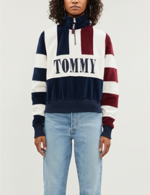 tommy jeans striped sweatshirt