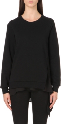 5CM   Chiffon detail asymmetric sweatshirt