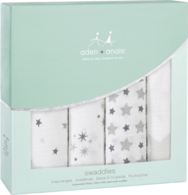 ADEN + ANAIS: Twinkle Twinkle cotton muslin swaddles pack of four