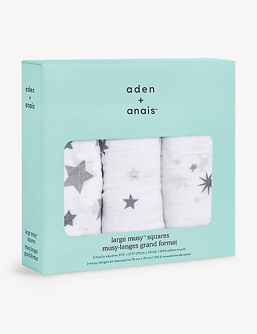 ADEN + ANAIS: Set of three Twinkle Twinkle muslin cloths