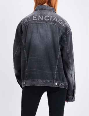 balenciaga black jean jacket