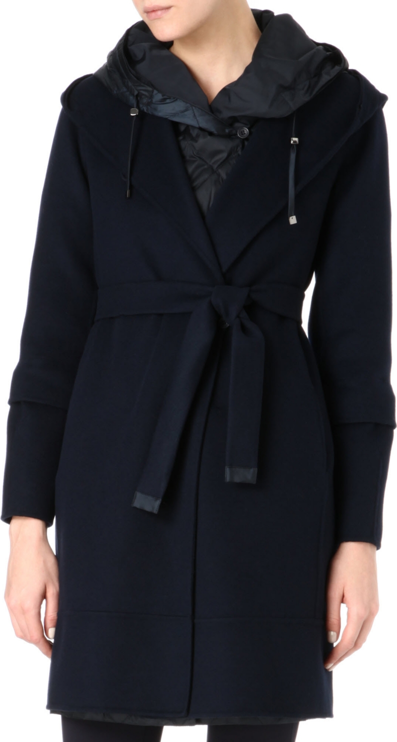 S MAX MARA CUBE   Quilted hood wool coat