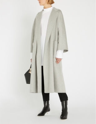 Max Mara Labbro Relaxed-fit Cashmere And Wool-blend Coat In Pearl Grey