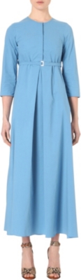 S MAX MARA   Pleated stretch cotton midi dress