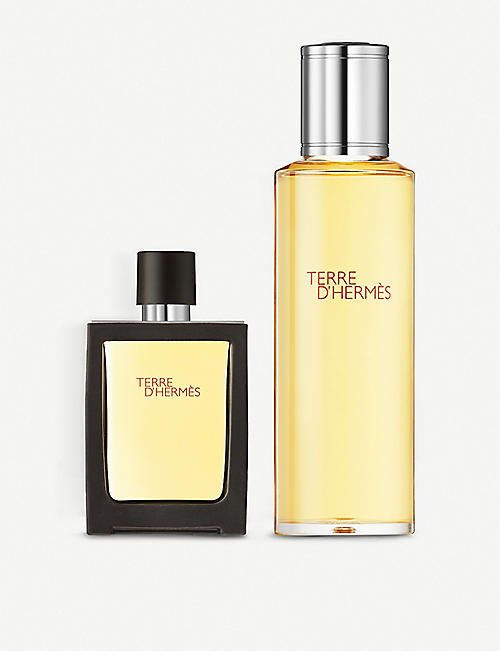 HERMES: Terre d'hermès pure parfum refillable spray 30ml + refill 125ml