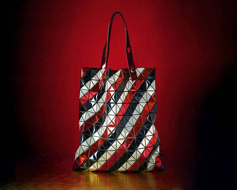 Issey Miyake stripy Bao Bao bag