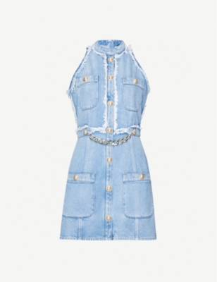 denim halter neck dress