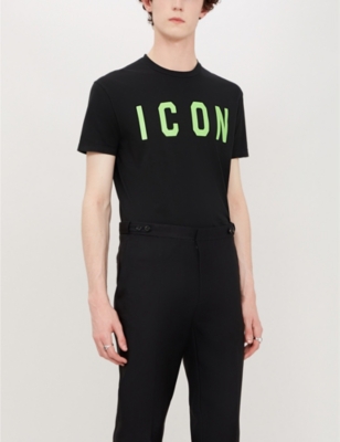 Dsquared2 Icon-print Cotton-jersey T-shirt In Black Mix