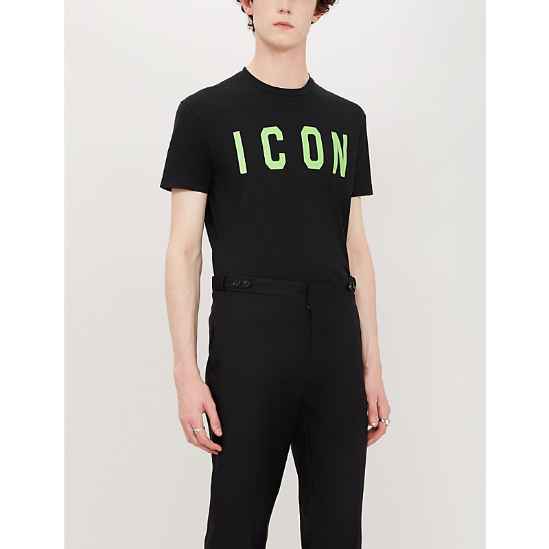 Dsquared2 Icon-print Cotton-jersey T-shirt In Black Mix