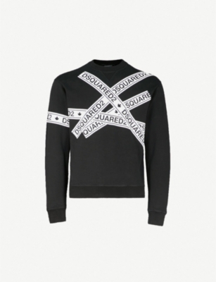 dsquared2 logo tape print sweatshirt