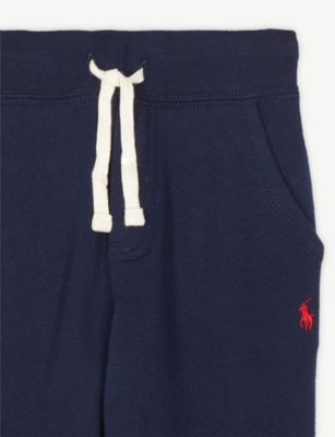 Shop Ralph Lauren Boys Cruise Navy Kids Boys' Logo-embroidered Tapered-leg Cotton-blend Jogging Bottoms