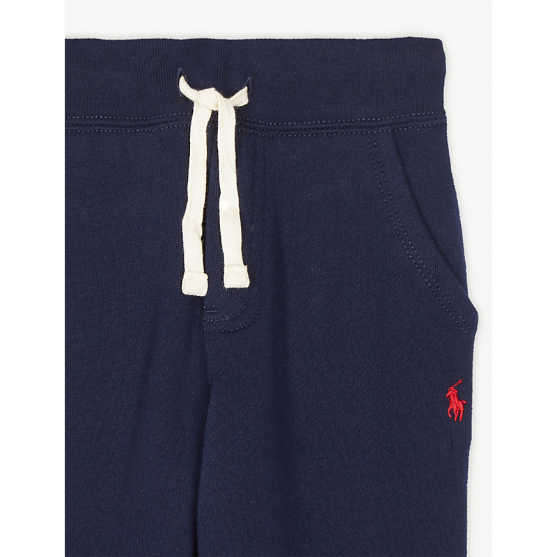 Shop Ralph Lauren Boys Cruise Navy Kids Boys' Logo-embroidered Tapered-leg Cotton-blend Jogging Bottoms