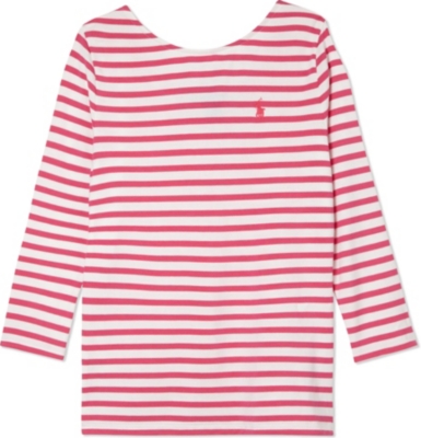 RALPH LAUREN   Striped long sleeved modal top 7 14 years