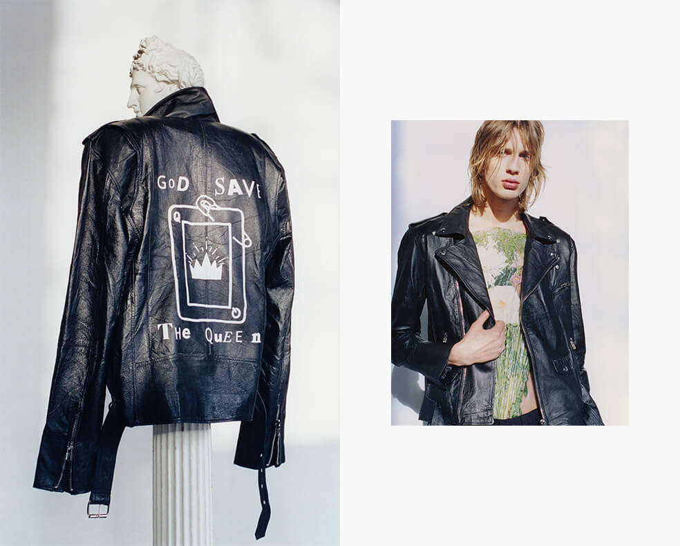Deadwood recycled leather jacket