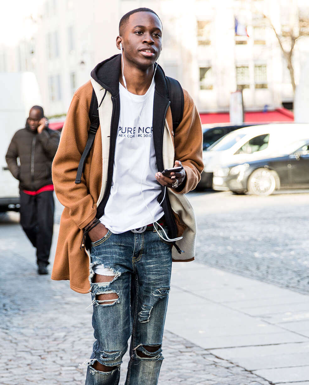 Ripped denim menswear 