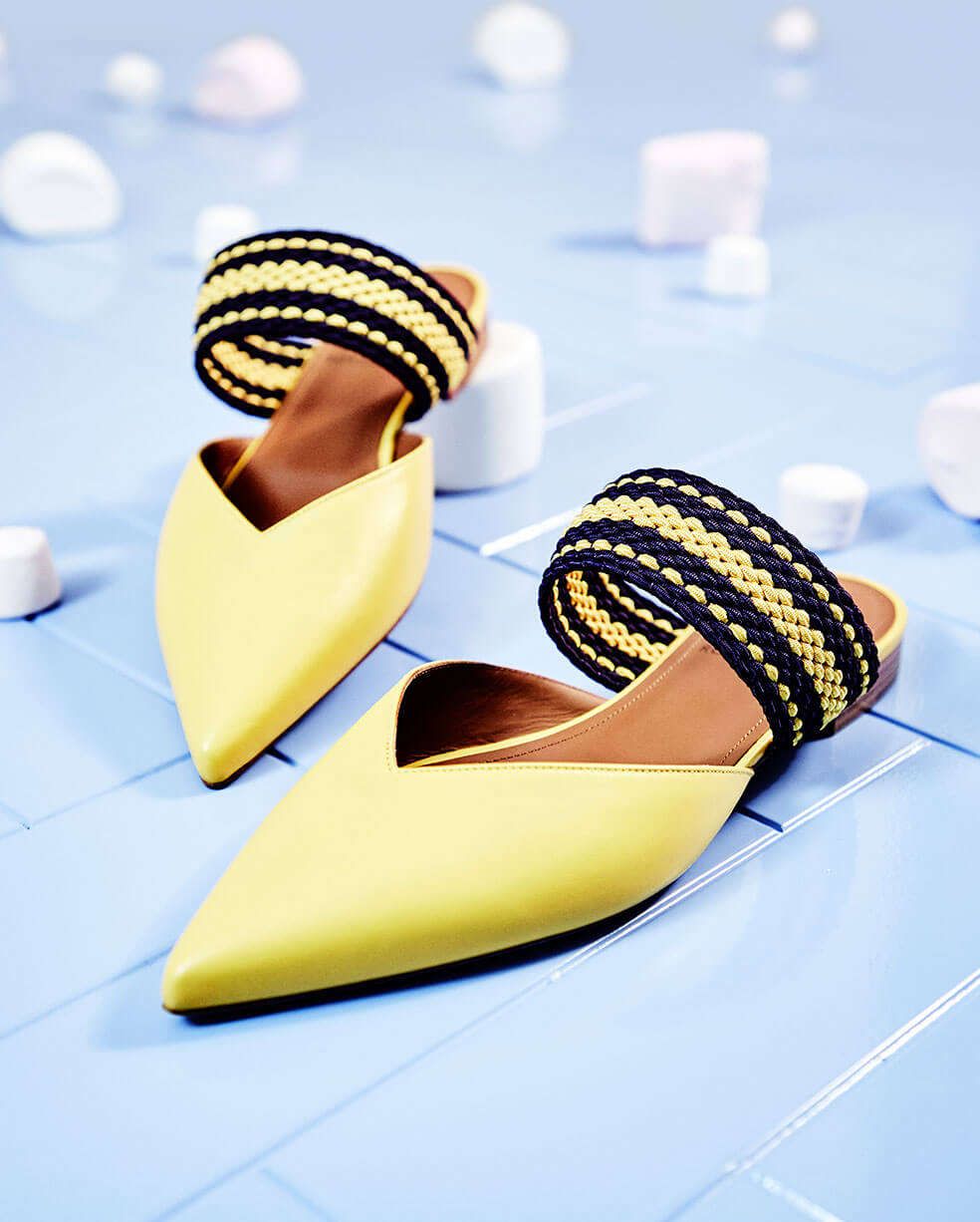 Malone Souliers yellow flat shoes