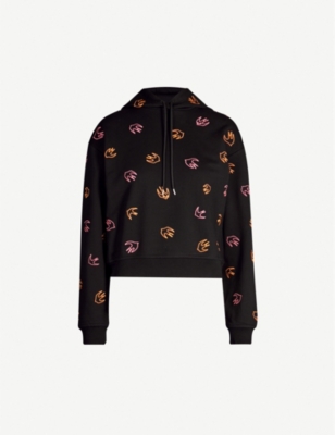 MCQ ALEXANDER MCQUEEN Swallow-embroidered cotton-jersey hoody