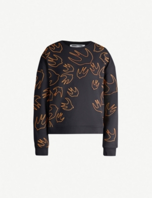MCQ ALEXANDER MCQUEEN Swallow-print cotton jersey sweatshirt
