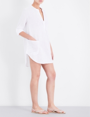 Shop Seafolly Women's White Boyfriend Cotton Beach Shirt