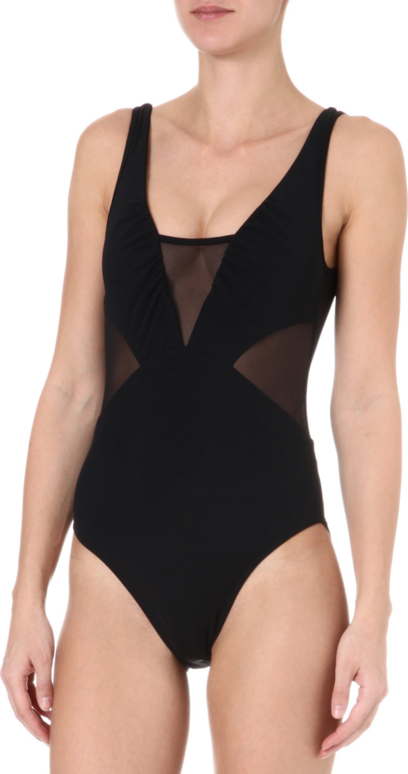 JETS BY JESSIKA ALLEN   Plunge mesh swimsuit