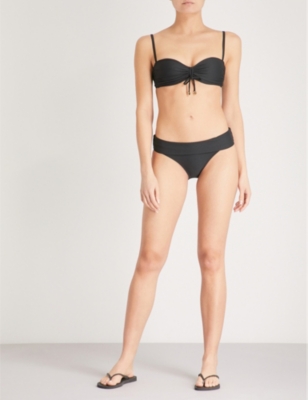 Shop Heidi Klein Womens Black Core Textured Bikini Bottoms