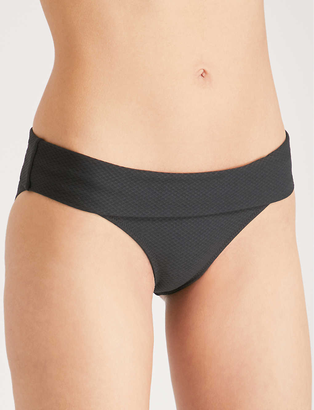 Heidi Klein Core Textured Bikini Bottoms In Black