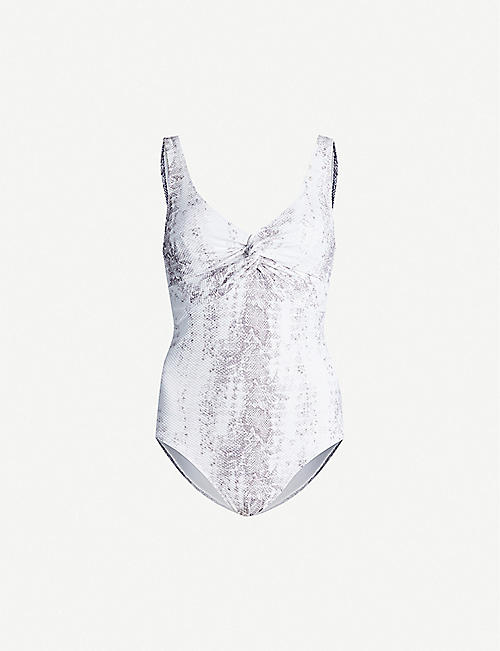 HEIDI KLEIN: Twist snake-print swimsuit
