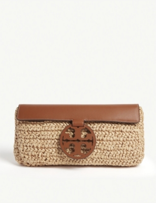 Tory burch wicker on sale clutch