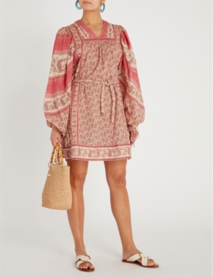 ZIMMERMANN JUNIPER RIOTING PRINTED COTTON-VOILE MINI DRESS