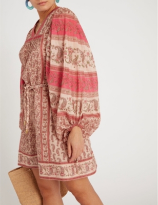 ZIMMERMANN JUNIPER RIOTING PRINTED COTTON-VOILE MINI DRESS