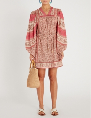 ZIMMERMANN JUNIPER RIOTING PRINTED COTTON-VOILE MINI DRESS