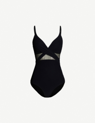 mesh panel swimsuit