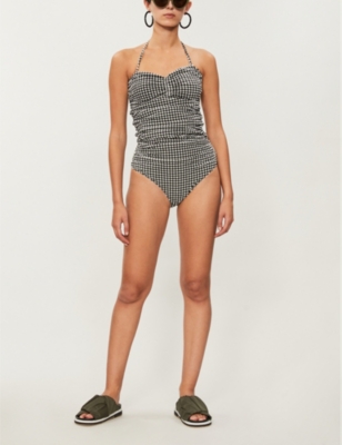 ganni gingham swimsuit