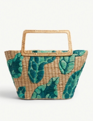 Leaf Raffia Tote