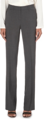 THEORY MAX STRAIGHT-LEG STRETCH-WOOL TROUSERS