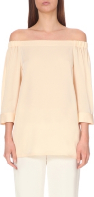 THEORY   Joscla off the shoulder silk top