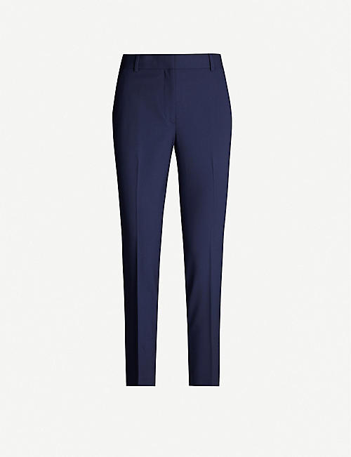 THEORY: Treeca cropped stretch-wool tapered trousers