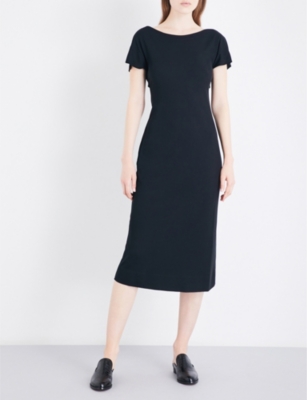 THEORY Andrizza Knotted-Detail Cotton Dress in Black | ModeSens