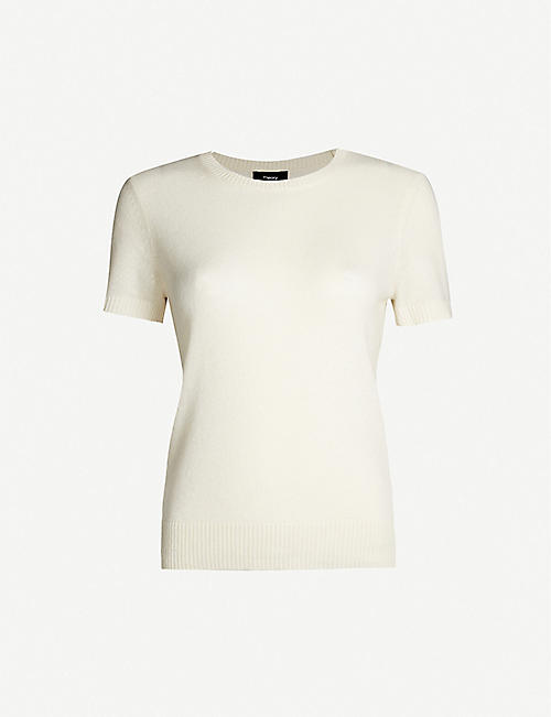 THEORY: Basic short-sleeved cashmere jumper