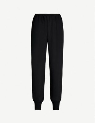 THEORY Cropped high-rise silk-crepe de Chine jogging bottoms