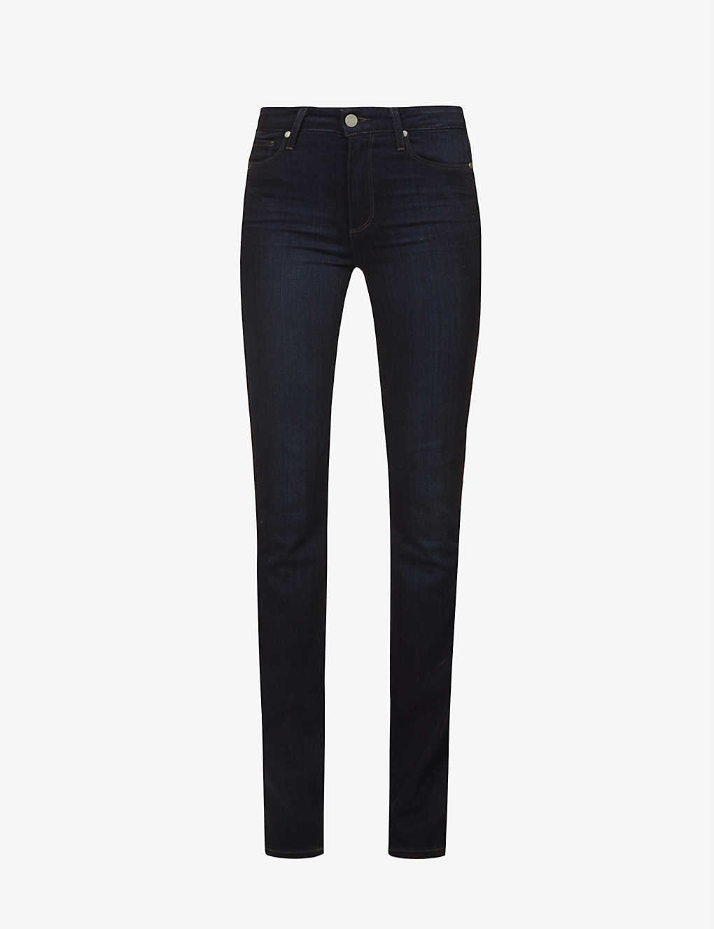 Shop Paige Womens Dark Blue Hoxton Straight-leg High-rise Jeans In Mona