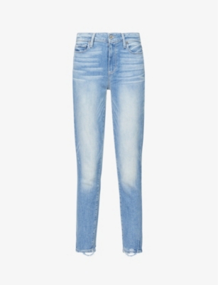 PAIGE: Hoxton frayed-hem ultra-skinny high-rise jeans