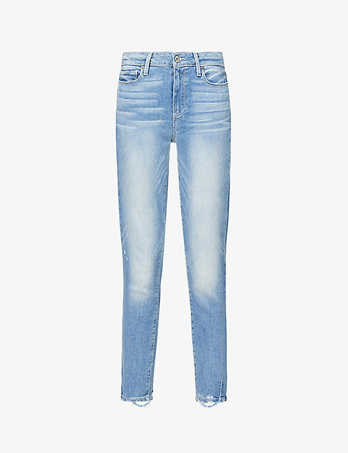 PAIGE: Hoxton frayed-hem ultra-skinny high-rise jeans